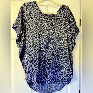 Joie Purple Leopard Print Silk Blouse Size XS